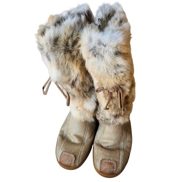 Pajar Genuine Fur Quality Premium Winter Boots Rabbit Fur Deer Hair Size 40 - Picture 2 of 12